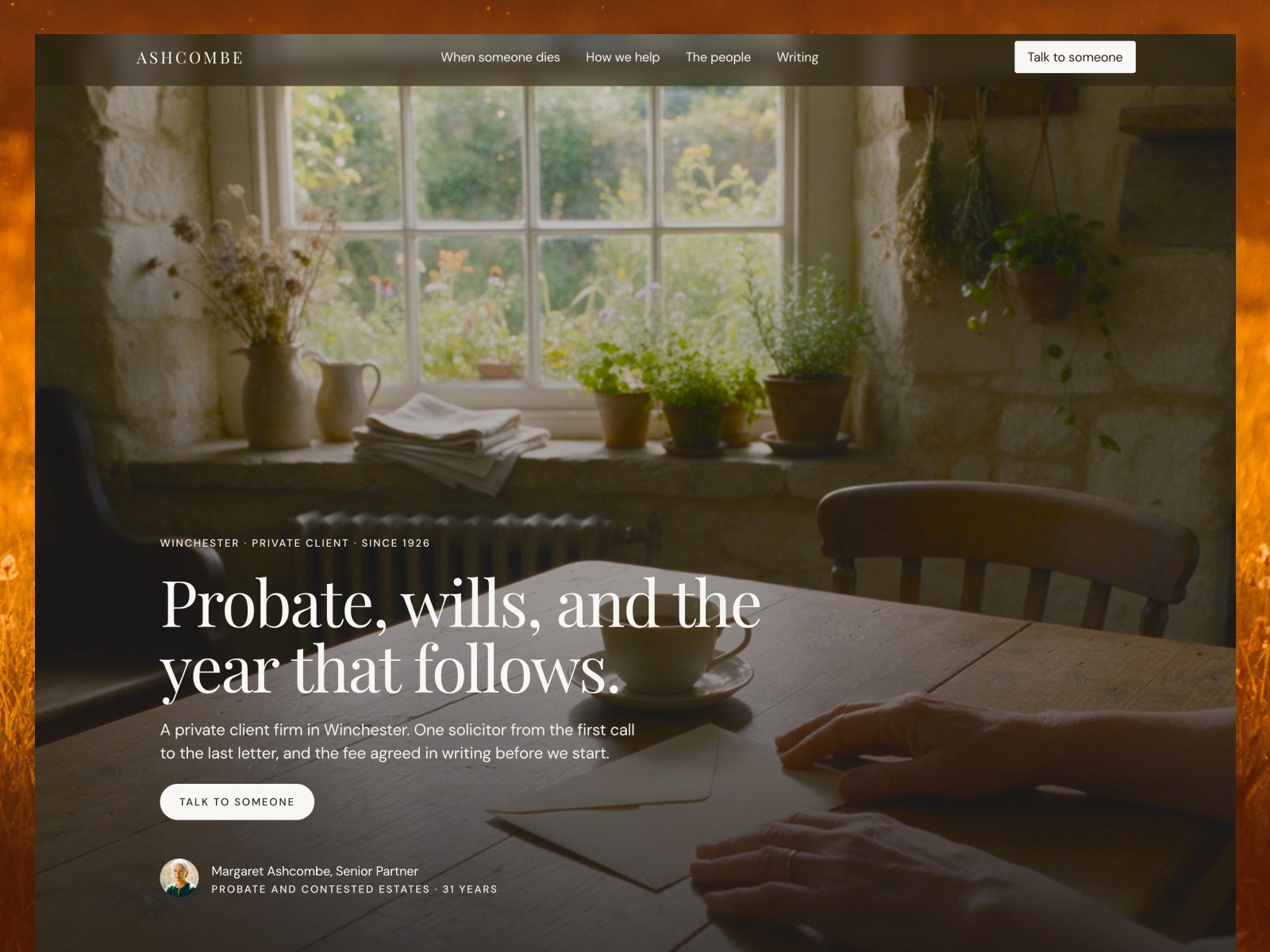 Ashcombe website template preview
