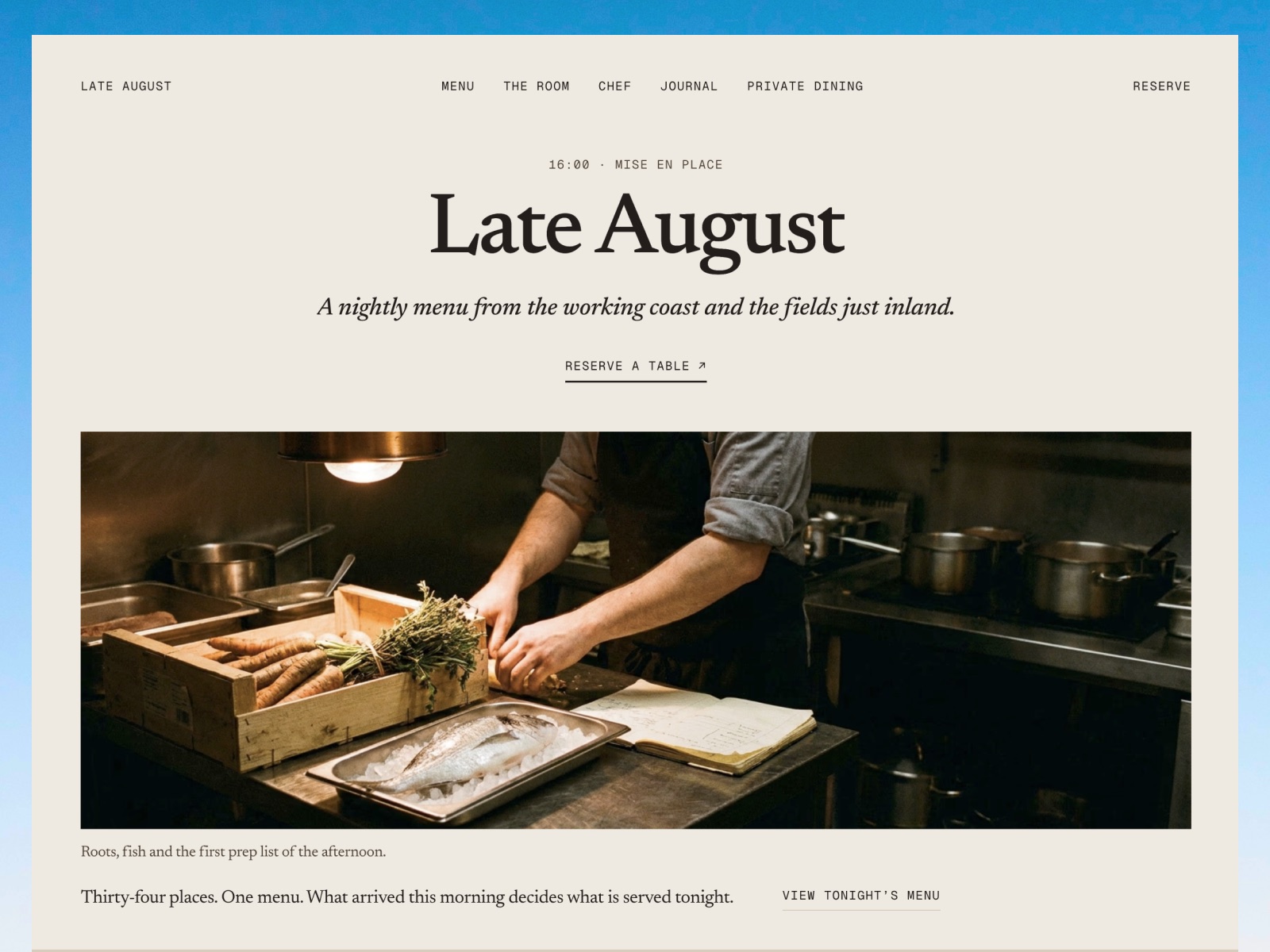 Late August website template