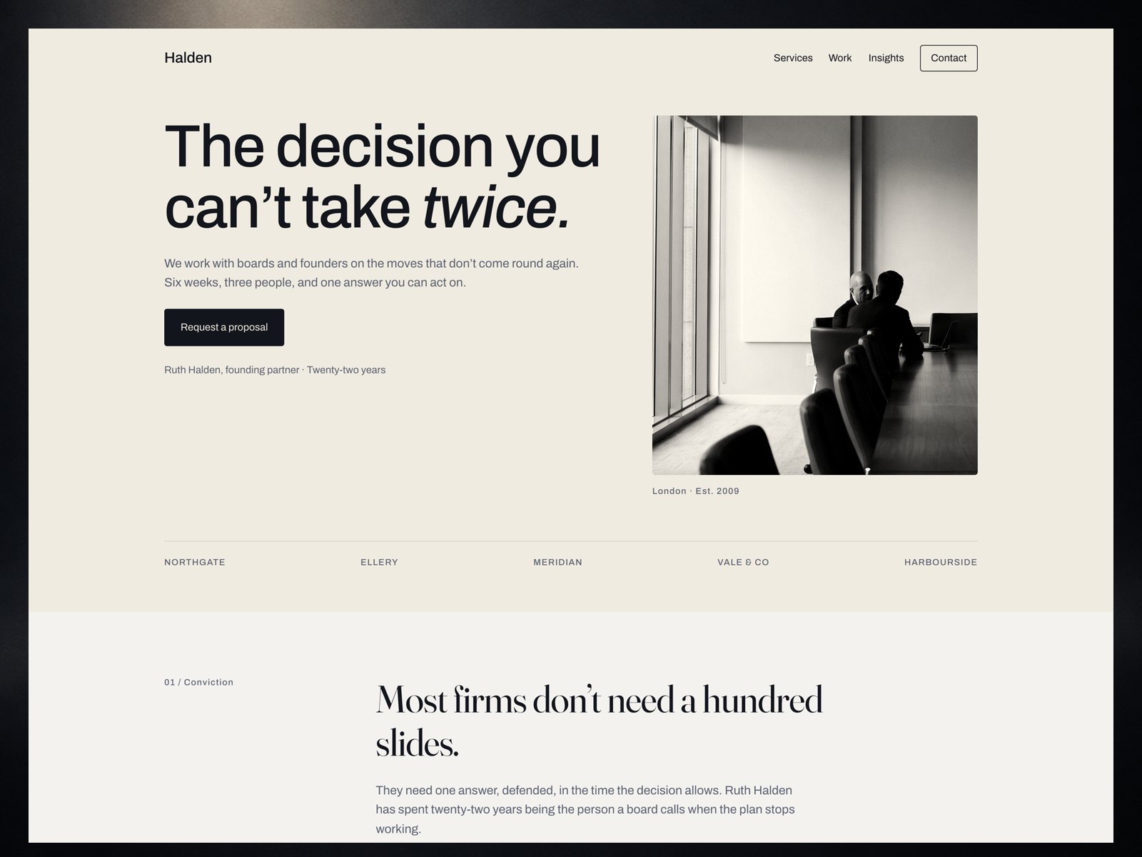 Halden website template preview