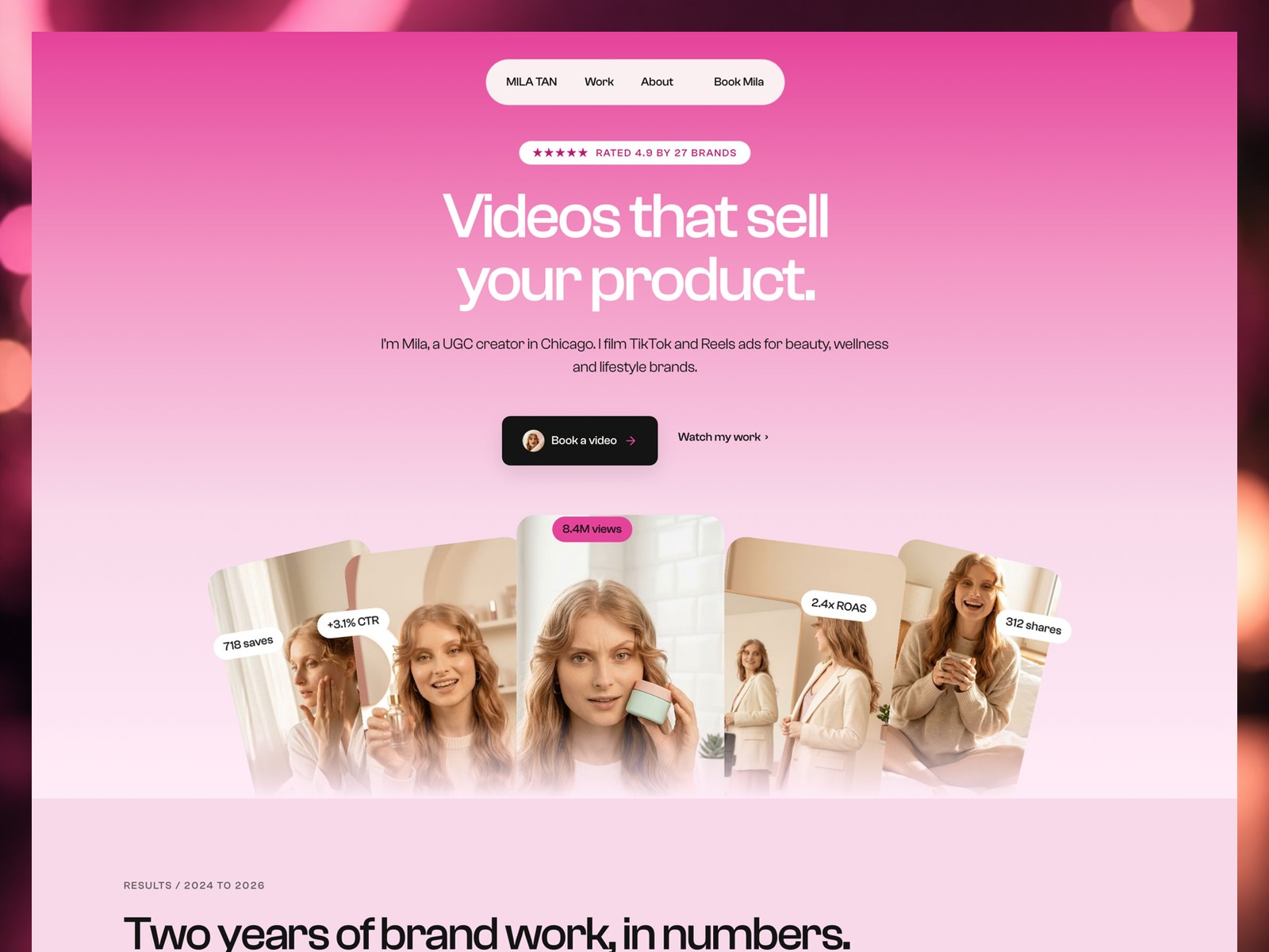 Mila Tan website template preview